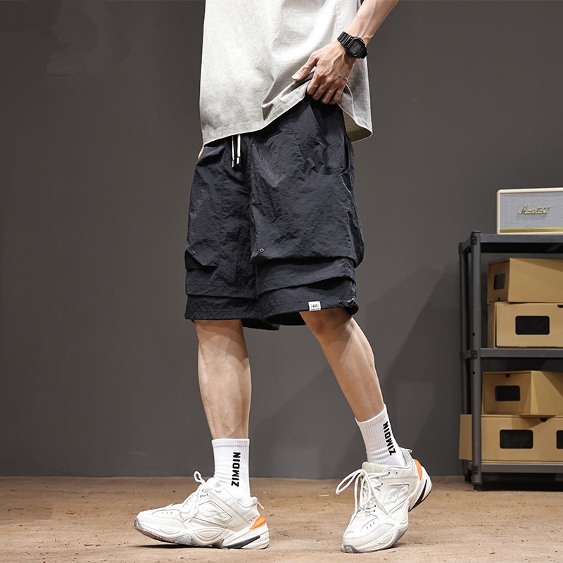 Outdoor Functional Quick-Drying Cargo Shorts Men's Summer Thin Fake Two-Piece Casual Pants