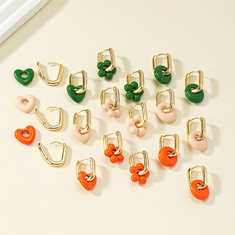 1 Pair Elegant Heart Shape Alloy Plating Womenu0027S Drop Earrings