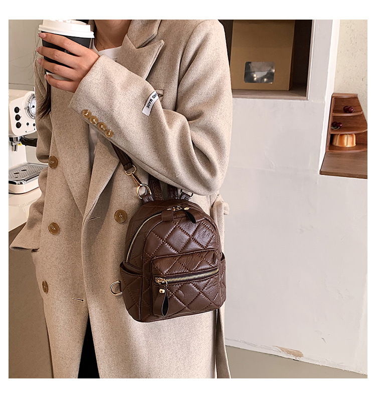 Lingge New Winter Fashion Solid Color Backpack Short-distance Travel Bag One-shoulder Hand Carry display picture 2