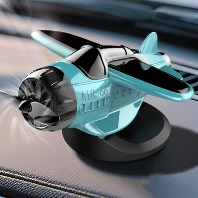 Car ornaments rotating airplane car dashboard - ocean-blue