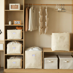 日本式家庭用多機能ラベル収納かごを厚くして、綿麻防水束口を物かごに入れます。