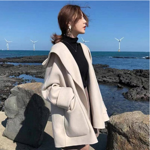 Woolen overcoat spring and autumn all-matching short and small French Cape woolen overcoat for female students mid-length