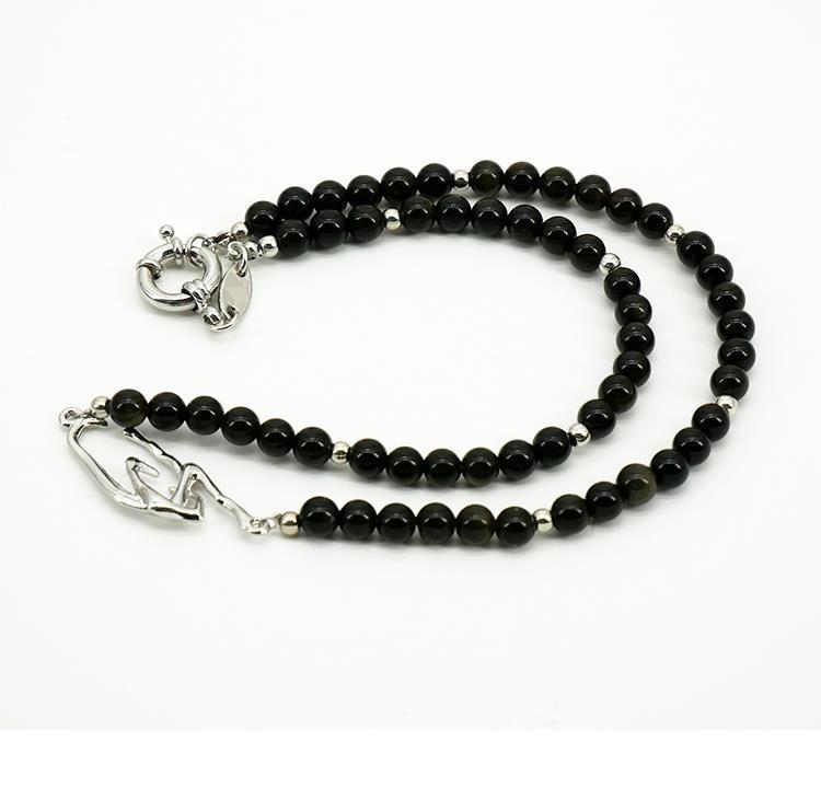 Black Natural Stone Pearl Splicing Irregular Clavicle Chain Image 2