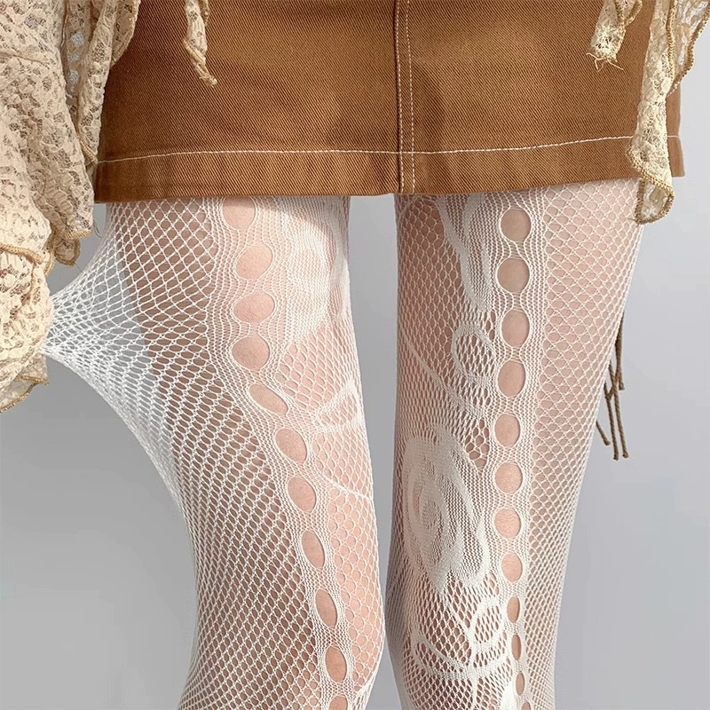 Summer Retro Tights (Women) — Lace Fishnet, One Size, Multiple Patterns