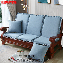 防滑加厚海绵座垫老式联邦椅坐垫春LA实木沙发垫带靠背红木单人