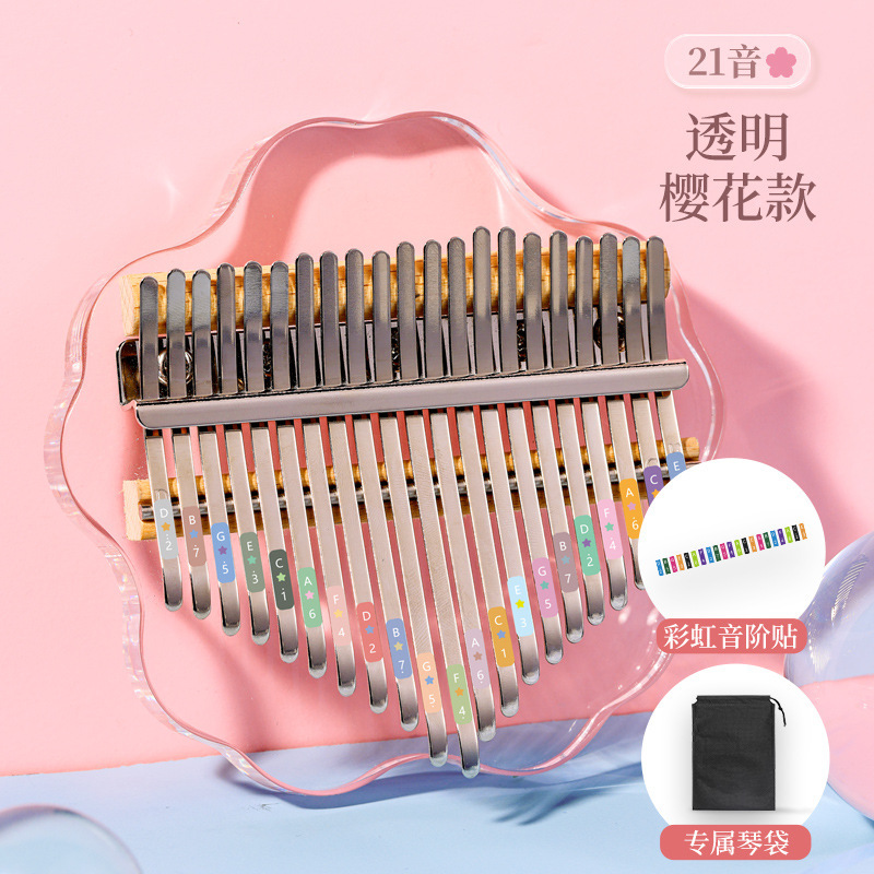 Huashu 親指ピアノ女の子カリンバ 21 音クリスタルフィンガーピアノ楽器初心者 17 音子供|undefined