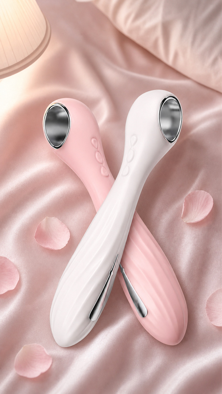 Electric Massage Wand for Women, Skin-friendly Silicone, Button Control, Pink — detail image 15