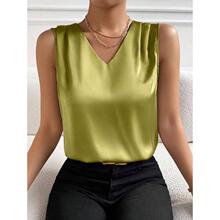 X 35065 Satin Sleeves Vest Top ���濳�䱳�� �羳ŷ��