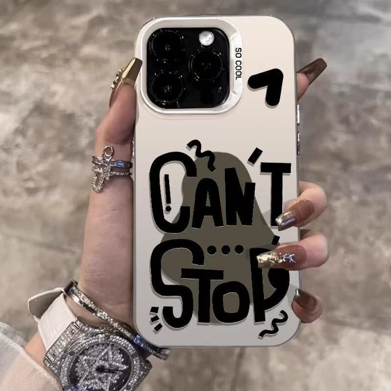Nuevo estilo europeo y americano aplicable iPhone 16 funda para teléfono móvil Apple 15promax/14 anti-caída 13pro12 graffiti inglés