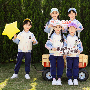 Children's sports class uniform primary and secondary school uniform spring and autumn three-piece spring and summer short-sleeved four-piece kindergarten Garden uniform