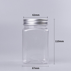 現物350ml550角型広口瓶pet透明プラスチック缶密封缶花茶ペットボトル蜂蜜瓶