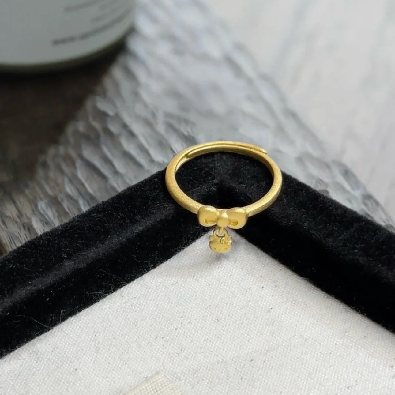 New Bow Kitty Cat Ring Women's Exquisite Small Sweet Cute Cartoon KT Cat Ring New Year Gift