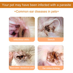 Yegbong Pet Ear Cleansing Liquid for Cats and Dogs, Earwax Cleaning Ear Drops, Cleansing the Ear Canal, Removes Insect Mites, Deodorizes and Relieves Itching
