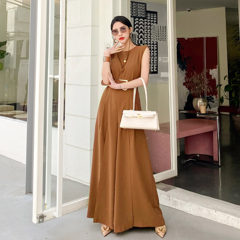 Estilo coreano estilo francés elegante cintura adelgazante pantalones divididos de pierna ancha ropa de mujer transfronteriza 2023 nuevo mono profesional de moda image 4