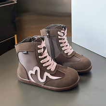 女童靴子2025冬季新款儿童鞋子二棉加绒保暖皮靴短靴中大童洋气潮