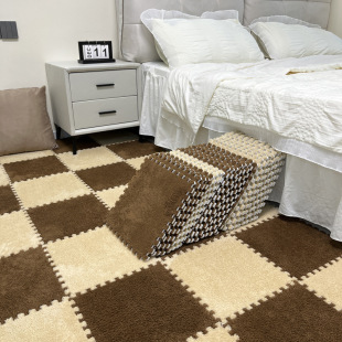 Plush Splicing Carpet Bedroom Girl's Room Bedside Fully Covered Puzzle Tatami Large Area Foam Floor Mat