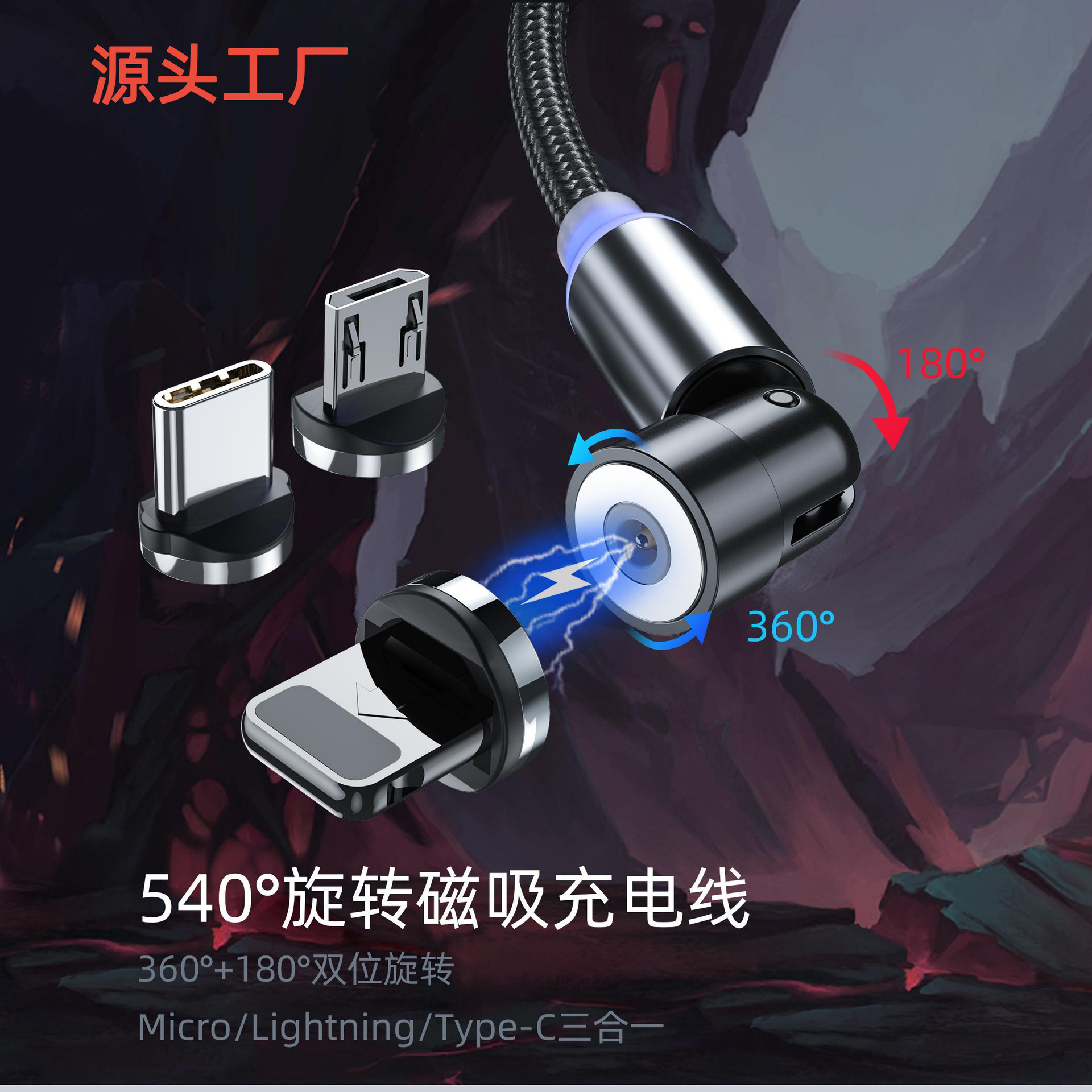 540 degree rotating magnetic data cable...
