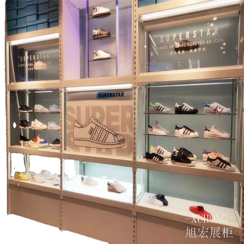 定制体育用品货架 户外运动服鞋子展示架产品陈列柜直播间服装架