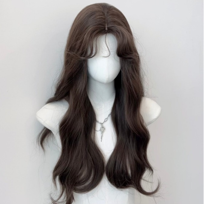 Cross-Border Hot-Selling Long-Haired Lolita Wig for Women, Wool Curls, Middle Part, Internet Celebrity Style, Water Wave Full Wig
