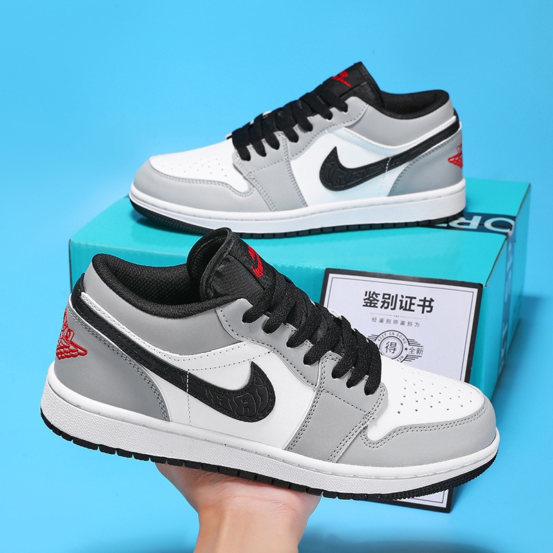 Putian Shoes Pure Original Aj1 Men's Shoes Low Low-Top Sneakers Black and White Toe Jordan 1 Casual Shoes Women's Nike Official Mocha
