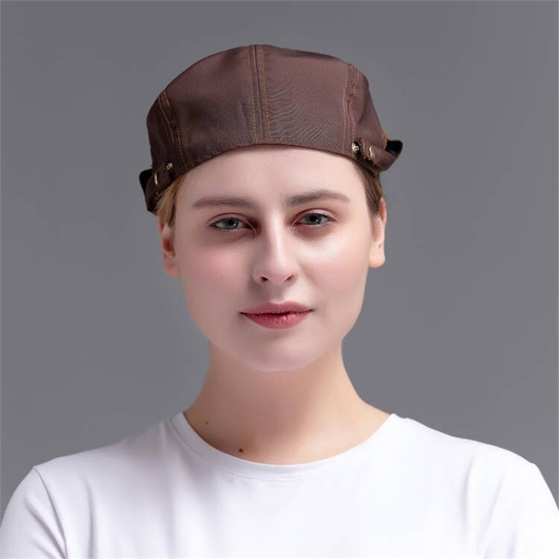 Nueva boina de vaqueros sombrero de cocinero camarero sombrero de trabajo sombrero de frente sombrero de boina de restauración mujer bordado personalizado