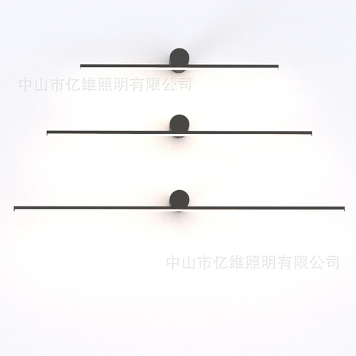 Mirror headlight Danish minimalist design LED strip wall lamp Nordic simple modern photo aisle background wall lamp