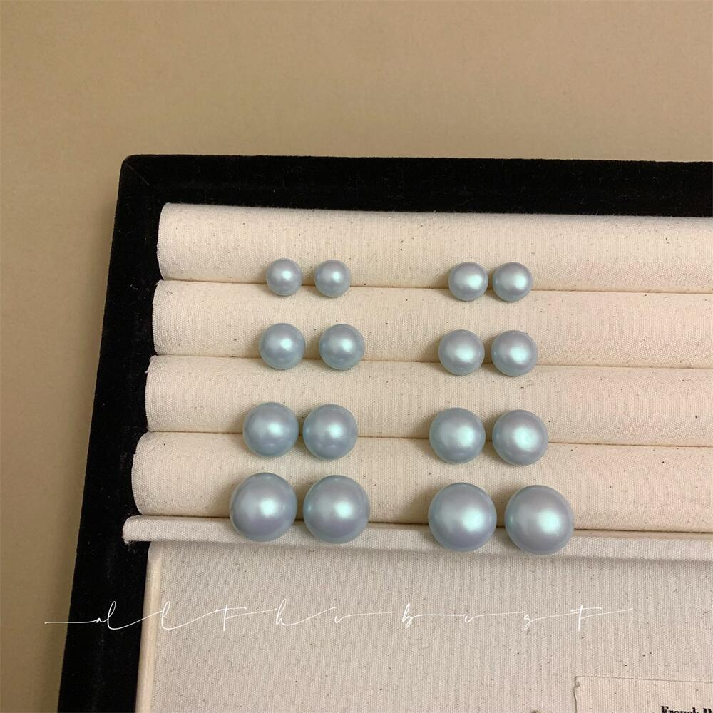 Blue universal fashionable retro elegant earrings from pearl