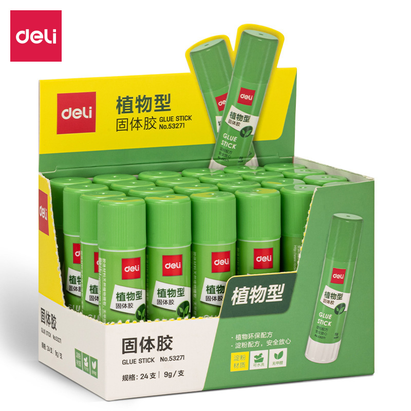 Deli 53271 Plant-Based Solid Glue 9G/21G Glue Stick for Children, Washable DIY Craft Glue, High Viscosity Deli 53271 Plant-Based Solid Glue 9G/21G Glue Stick for Children, Washable DIY Craft Glue, High Viscosity