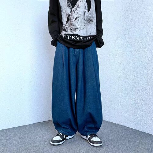 Large Quantity of Stylish Men's Relaxed Denim Shorts, Slimming, Versatile High-Waisted Lantern-Style Black Exercise Pants, Instagram Summer New Arrival