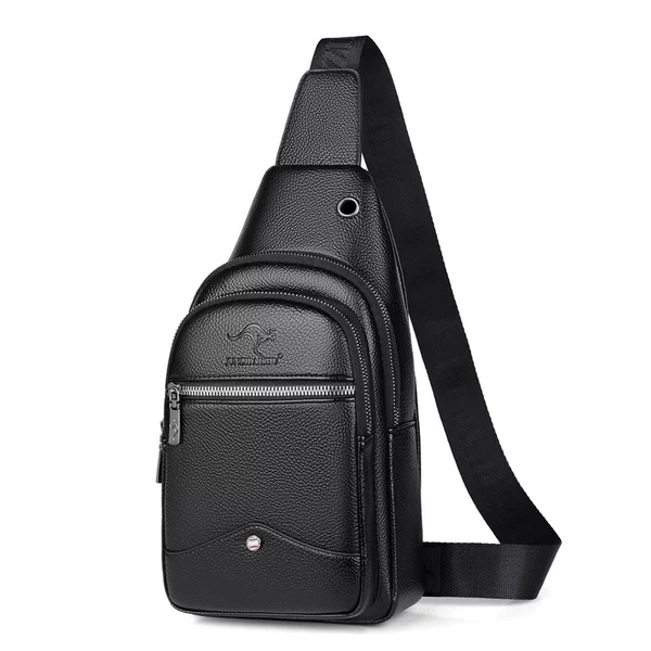 Men's Chest Bag, Korean Style Trendy Leather Bag, Shoulder Bag, Outdoor Leisure Sports Men's Bag, Crossbody Bag, Small Backpack