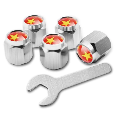 X1X3X5X4X6 Car Valve, valve - flag-stylesilver-5-pieces