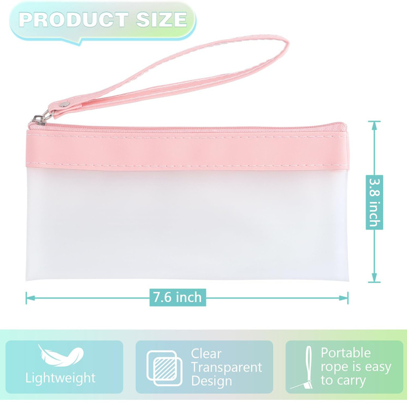 Transparent pencil case, cosmetic stationery, durable waterproof school storage bag for traveling 2