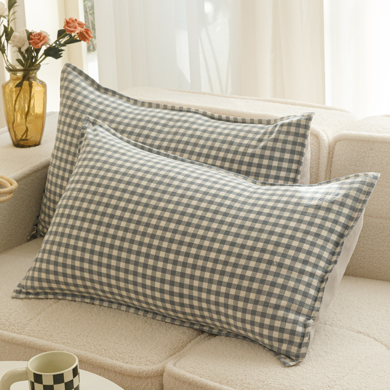 Funda de almohada absorbente de sudor simple Funda de almohada de algodón 48x74cm Couple adulto en casa Funda de almohada de dormitorio de estudiante individual