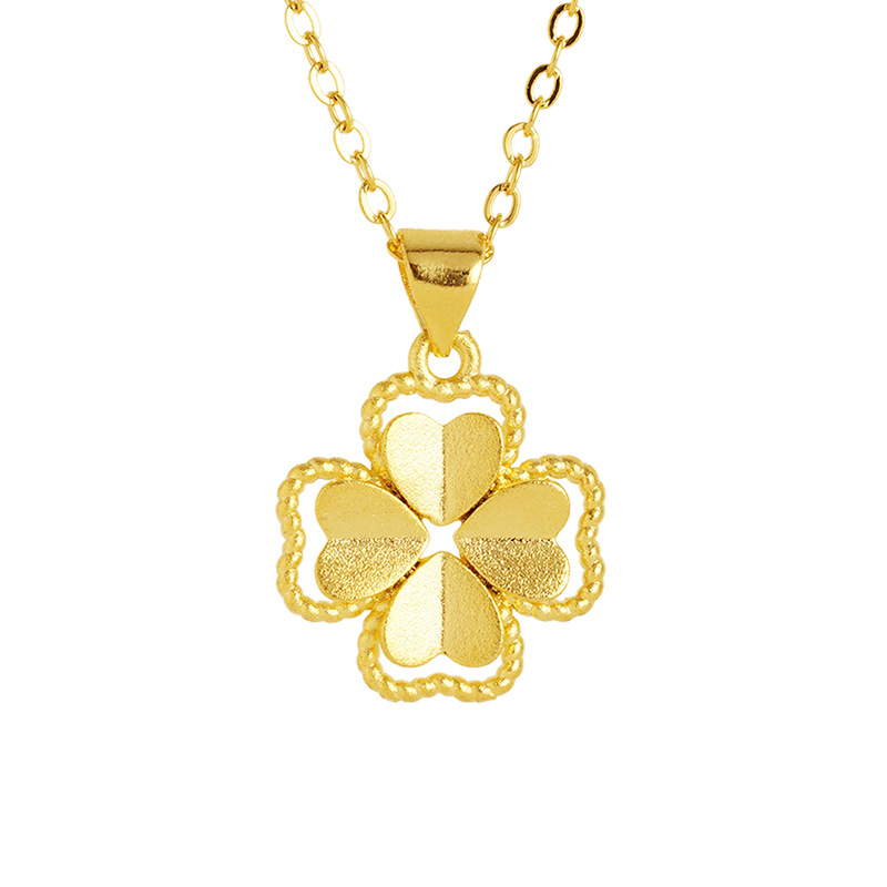 Nicho todo partido trébol de cuatro hojas DIY colgante Vietnam arena oro flor joyas chapado en oro luz estilo de lujo Mori estilo no se desvanece durante mucho tiempo