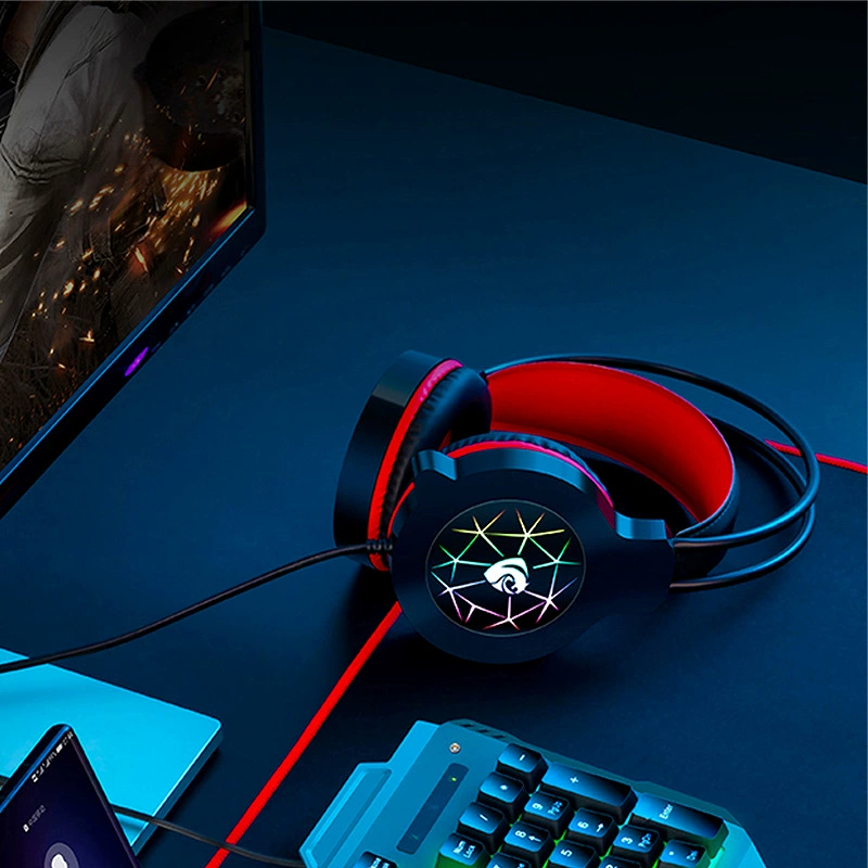 Кросс-борд Пансен игровая гарнитура гарнитура e-sports проводная светодиодная куриная гарнитура для компьютера ноутбука