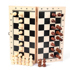 Magnetic International Chess, Beech Wood Foldable Chessboard, Brain-Boosting Interactive Tabletop Game for Dual-Person Chess, Wooden Game Toy