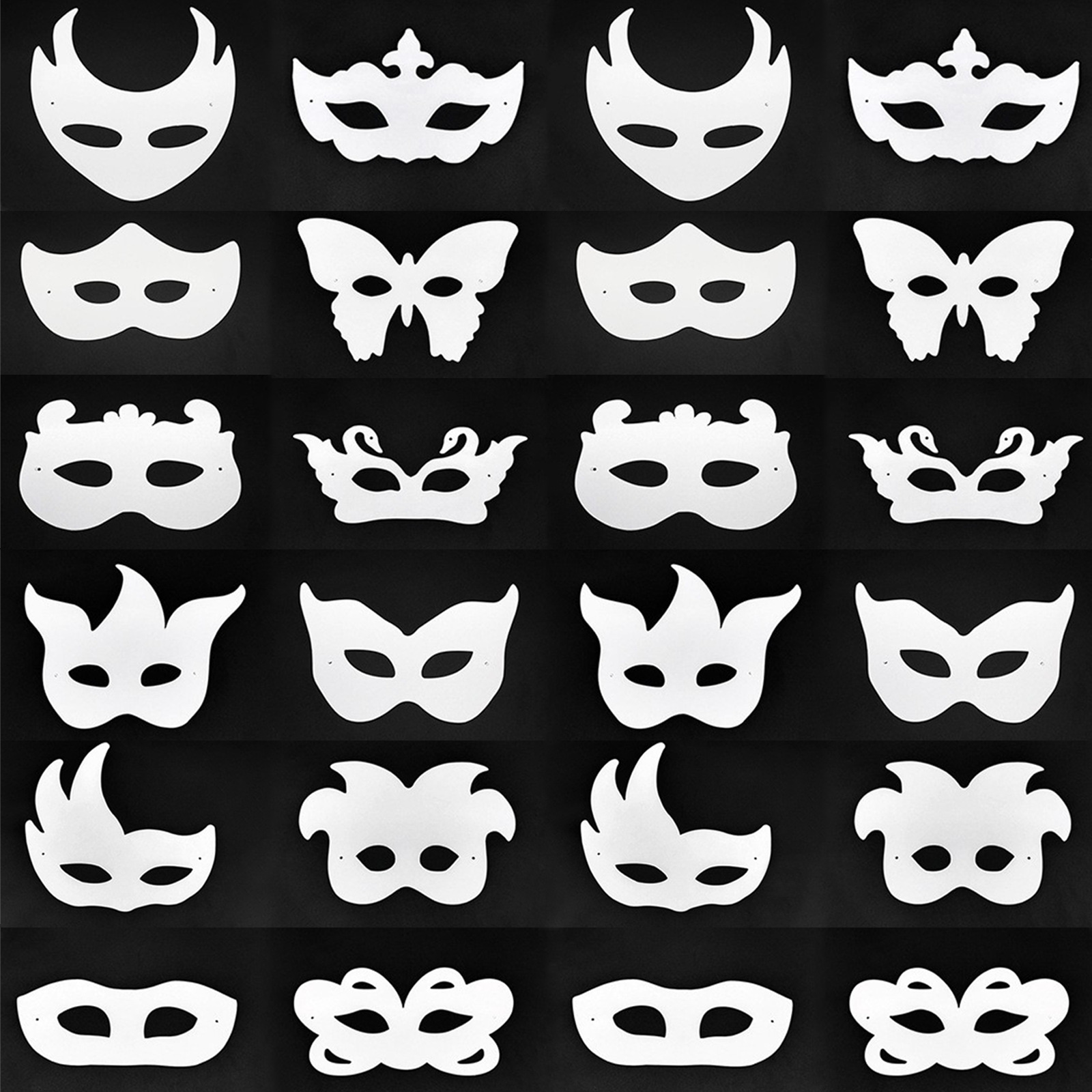 Tarjetas de papel DIY se pueden colorear carnaval nueva máscara para niños pintados máscara de mitad de cara fiesta espectáculo máscara de ojos al por mayor