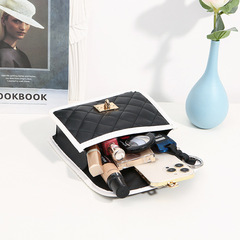 女包2023新款簡約菱格繡花鏈條單肩小方包手提斜挎包批發跨境專供