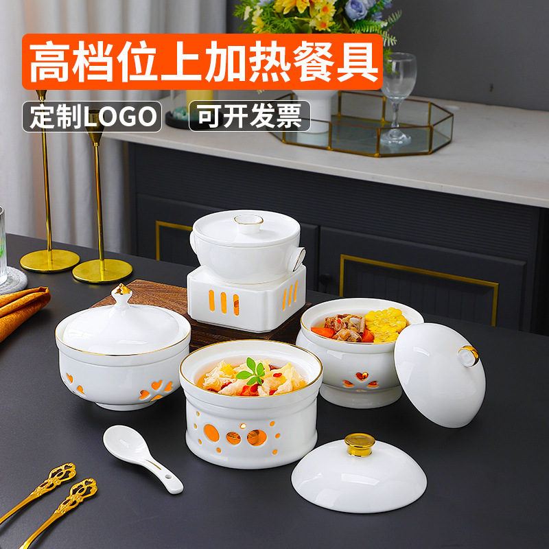 Hotel Tableware: Buddha's Leap Stew Pot, Bird's Nest Pot, Candle-Heated Open Stove, Sea Cucumber Pot, Abalone Rice Tableware