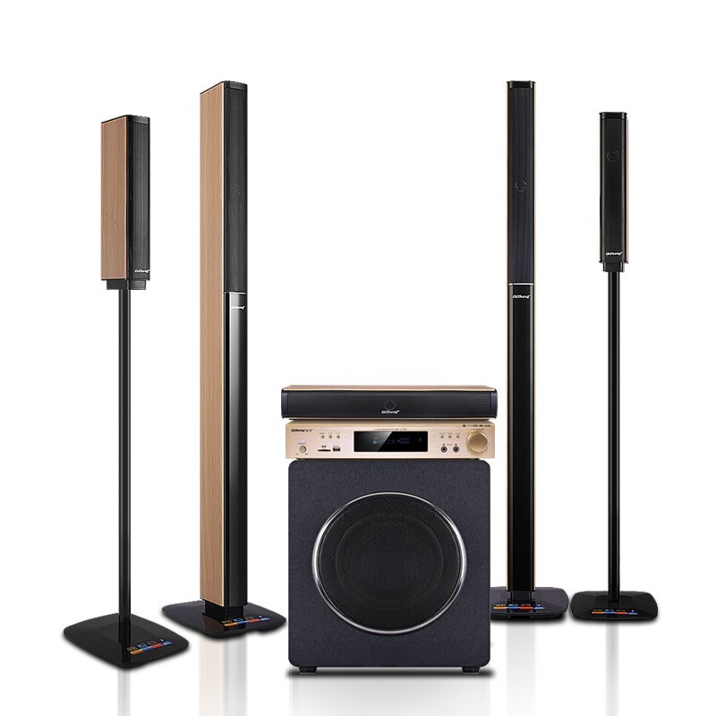 Qisheng 5.1 home theater Q5 Wood Grain Audio suit home living room wireless surround combination speaker subwoofer