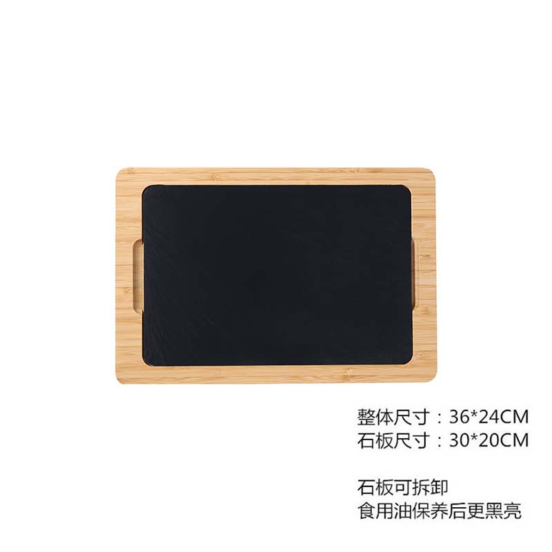 Bandeja de bistec Tomahawk recomendada 36 * 24 cm bandeja de bambú y piedra