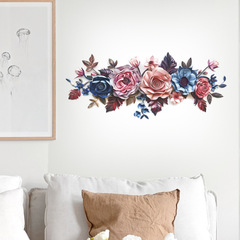 Foreign trade simulation 3D flowers living room bedroom dormitory foyer home decoration wall sticker sticker self-adhesive wholesale cross-border