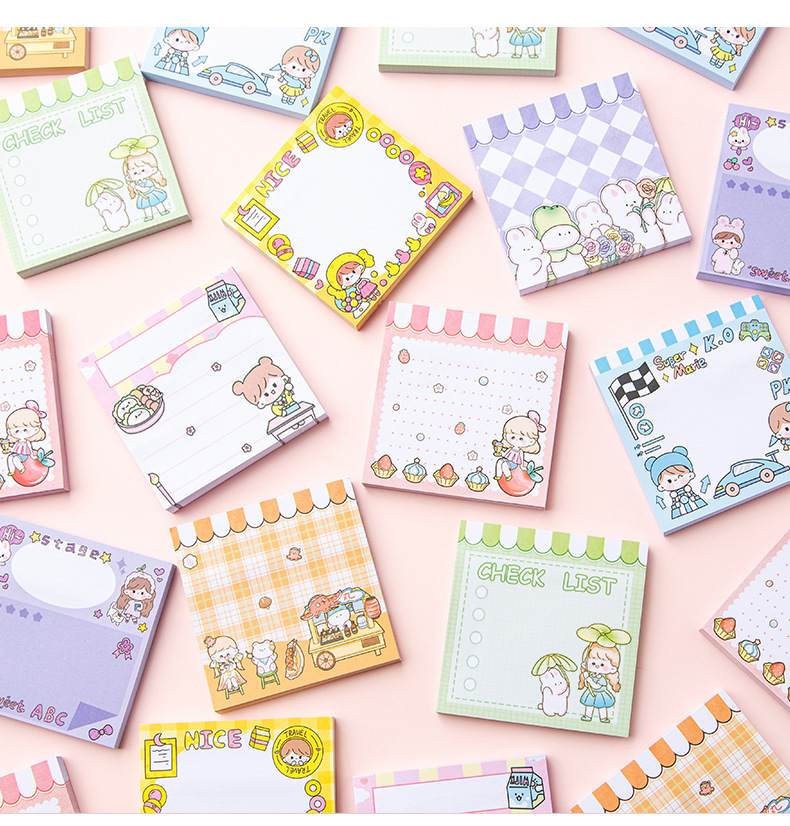35g Weight Sticky Note Stationery Type 1 Piece Quantity Class, Learning, School Occasion Cartoon Pattern Cartoon Style, Cute Style 1 Piece Cartoon Class Learning School Paper Cartoon Style Cute Sticky Note 1