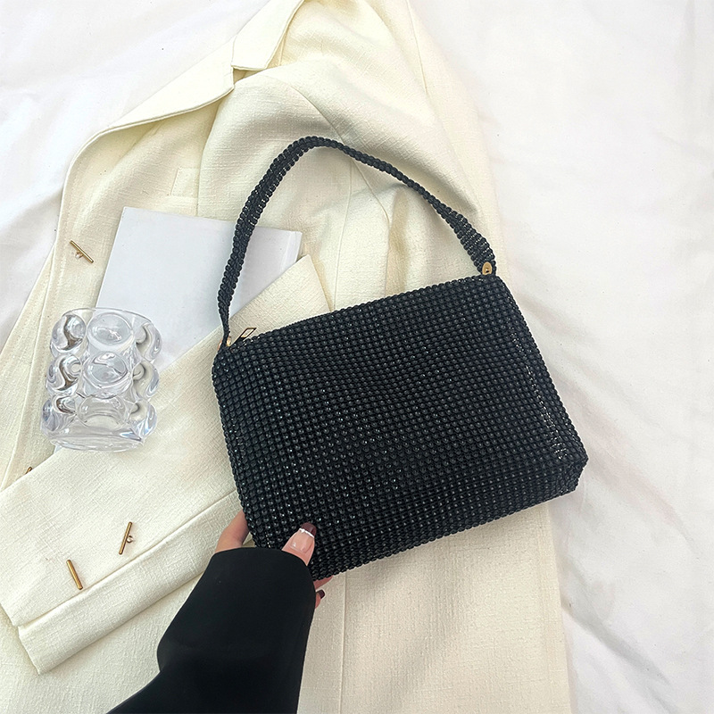 Estilo coreano de moda bolsa de las axilas 2023 verano nuevo bolso de las mujeres rhinestone personalizado bolso colorido estilo occidental bolsa de hombro de la moda