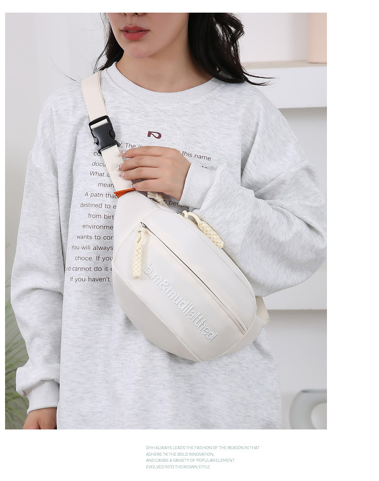 Unisex Oxford Cloth Letter Solid Color Basic Classic Style Dumpling Shape Zipper Fanny Pack display picture 4