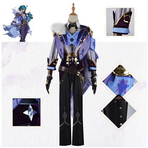 Original God Kaia cosplay suit West Wind Knights cosplay cavalry captain Kaia anime game suit male