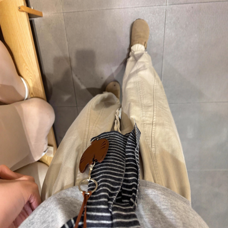 卡其色花边阔腿裤女秋季大码胖mm宽松显瘦慵懒松弛感小个子花苞裤|undefined