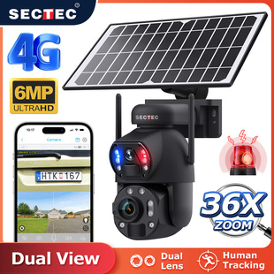 4g Solar Camera 36X Optical Zoom Full Color Infrared Night Vision Wifi Low Power Surveillance Camera