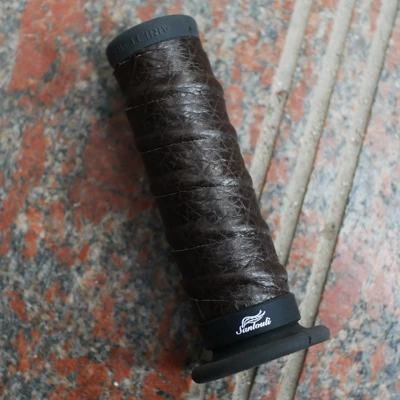 Non-Slip, Motorcycle Handle Cover - deep-coffee-cojhrylux-has-a-bone