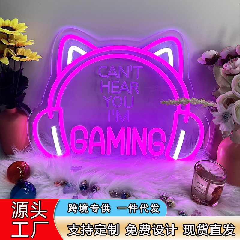 source factory Cat ears The neon lights Flexible LED Light board decorate bedroom Game room Electronic competition Atmosphere lamp